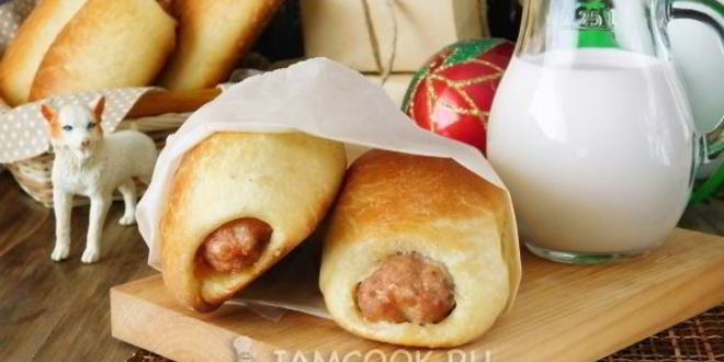 Рецепт новогоднего хот-дога с фаршем