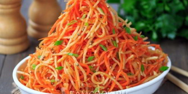 Рецепт моркови по-корейски с сельдереем