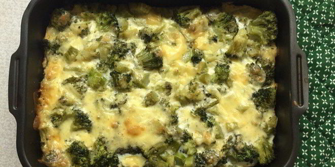 Рецепт брокколи в сырном омлете