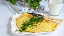 Рецепт Французского омлета с начинкой из сыра и зеленью