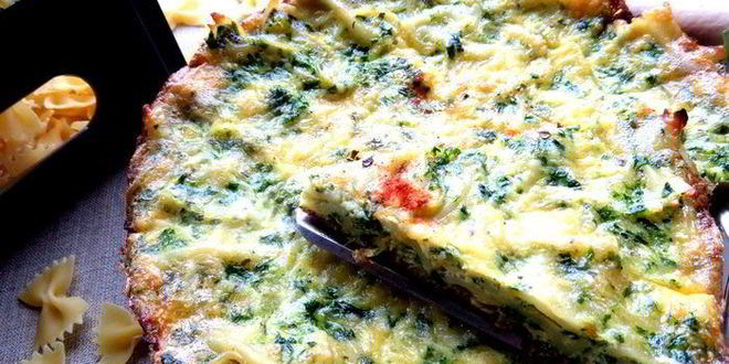 Рецепт фриттаты с макаронами и шпинатом