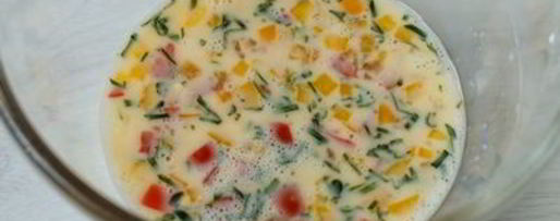 Шаг 6: омлета на молоке с овощами