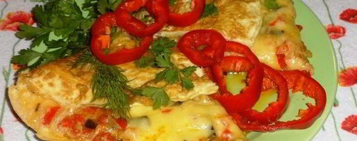 Шаг 9: омлета с баклажаном и помидорами