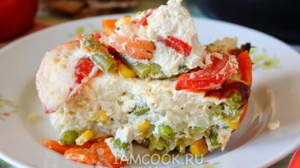 Рецепт Омлета с овощами в духовке