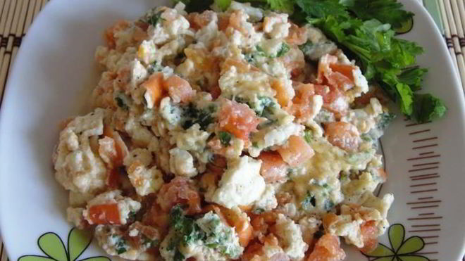 Рецепт Омлета с помидорами в микроволновке