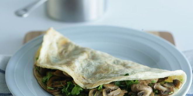 Рецепт омлета с шампиньонами и петрушкой