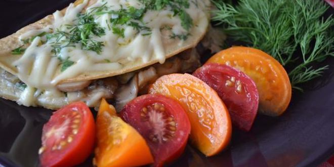 Рецепт омлета с сыром и грибами