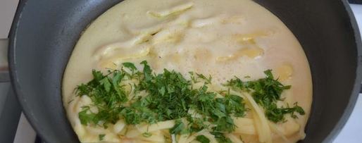 Шаг 4: омлета с сыром и грибами