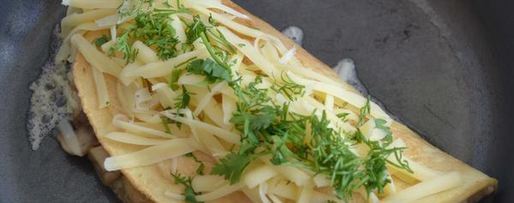 Шаг 6: омлета с сыром и грибами