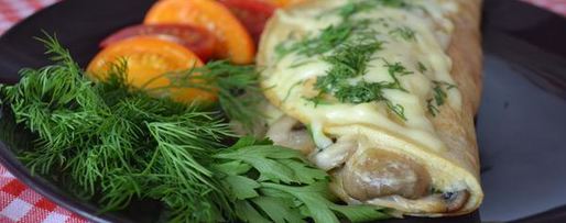 Шаг 7: омлета с сыром и грибами