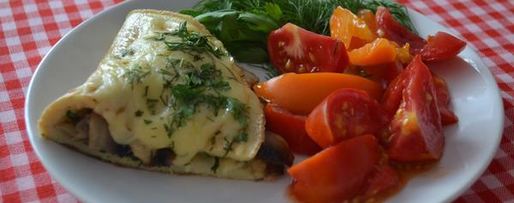 Шаг 8: омлета с сыром и грибами