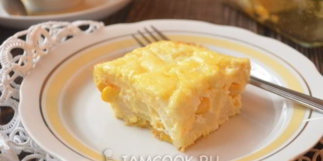 Рецепт омлета с цветной капустой и кукурузой