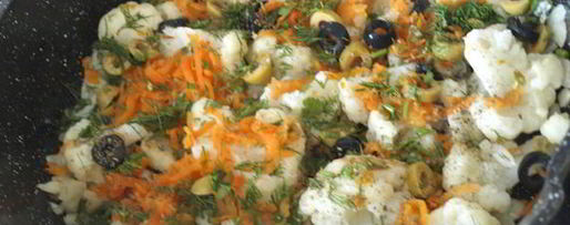 Шаг 2: омлета с цветной капустой по-средиземноморски