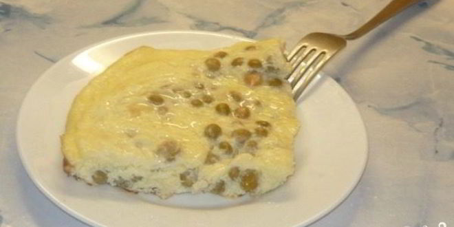 Рецепт омлета с зеленым горошком