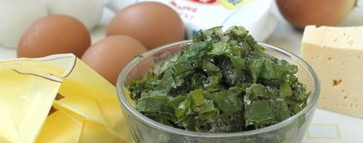 Шаг 1: омлета со шпинатом и сыром