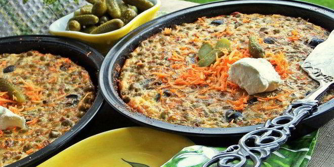 Рецепт омлетов с гречкой и маслинами