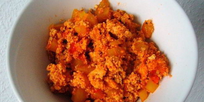 Рецепт веганского омлета с овощами