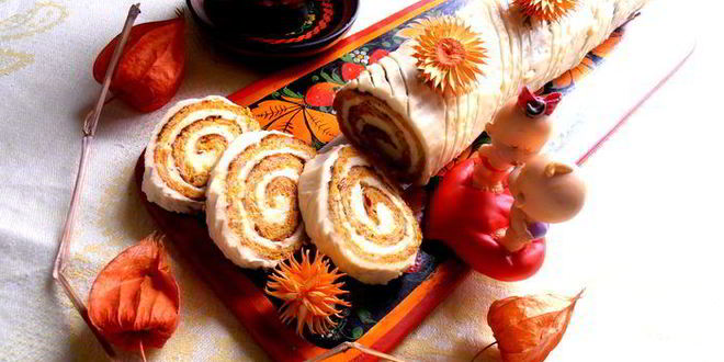 Рецепт овощного рулета-закуски без муки