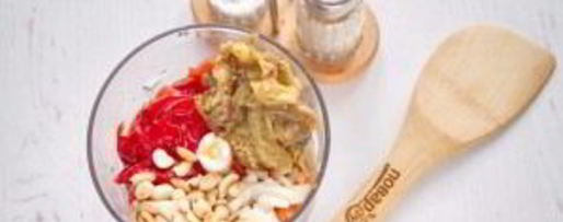 Шаг 2: баклажанно-перечного паштет с орехами