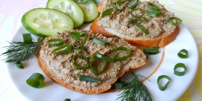 Рецепт паштета из куриной печени с укропом