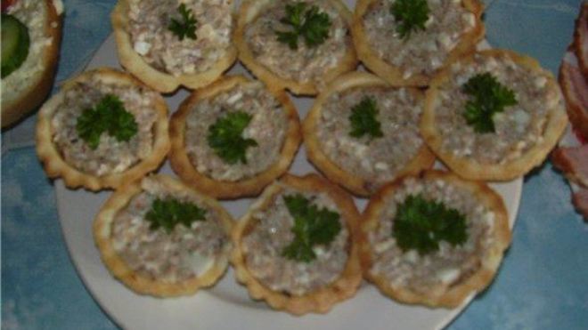 Рецепт Паштета из куриной печени в тарталетках