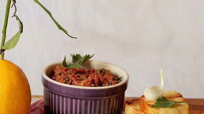 Рецепт Паштета из вяленых томатов и белой фасоли