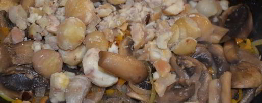 Шаг 2: паштета с каштанами и шампиньонами