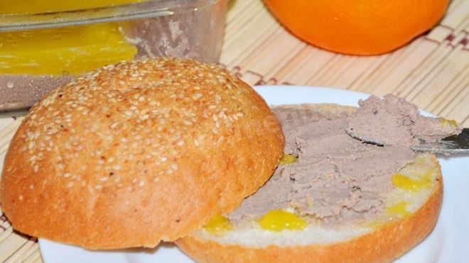 Рецепт Печеночного паштета под апельсиновым желе