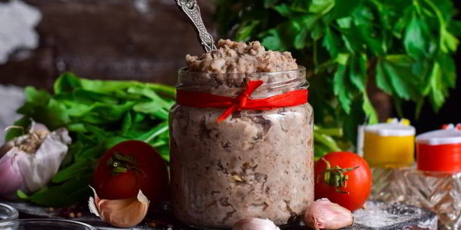 Рецепт постного паштета из фасоли с грибами
