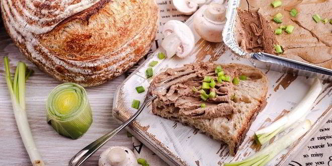 Рецепт запеченного печеночного паштета с грибами