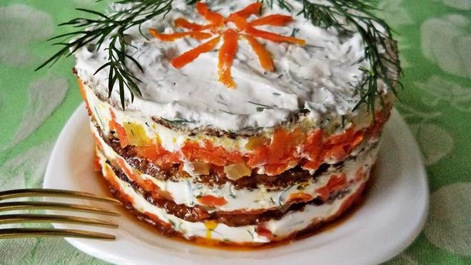 Рецепт Печеночного торта из говяжьей печени