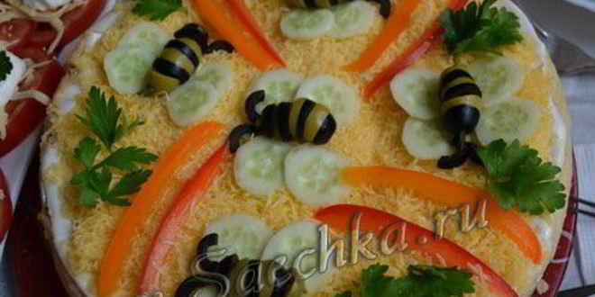 Рецепт печеночного торта пчелка