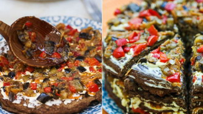 Рецепт Печеночного торта с баклажанами