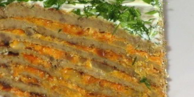 Рецепт печеночного торта с блинами