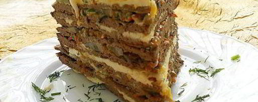 Шаг 8: печеночного торта с грибами