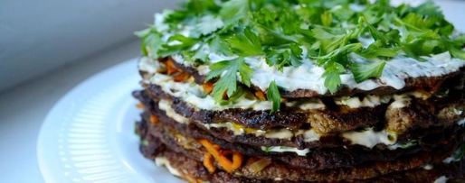 Шаг 14: печеночного торта с морковью и луком