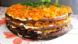 Рецепт Печеночного торта с морковью