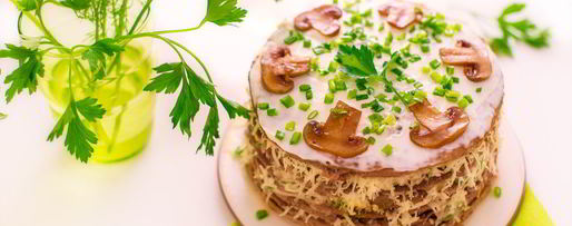 Шаг 16: печеночного торта с шампиньонами