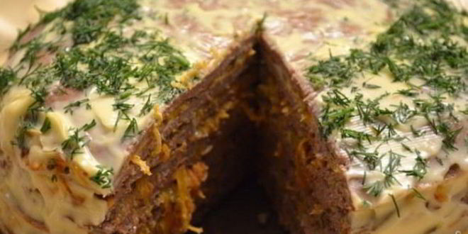 Рецепт торта из говяжьей печени