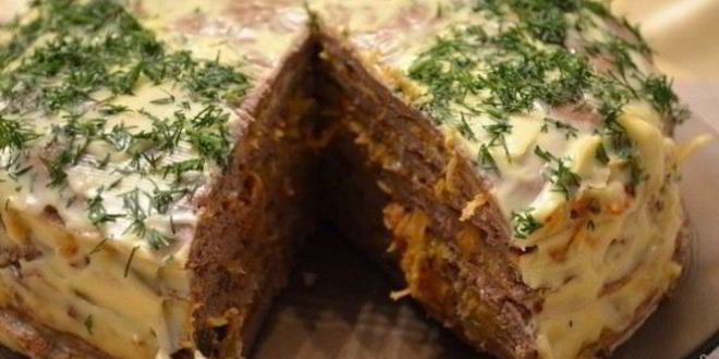 Рецепт торта из свиной печени