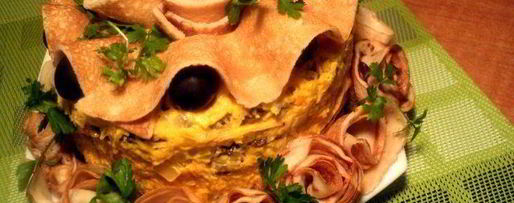 Шаг 9: закусочного блинно-печеночный торт