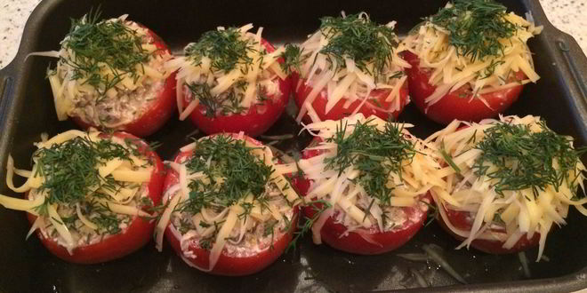 Рецепт помидоров фаршированных мясом и грибами