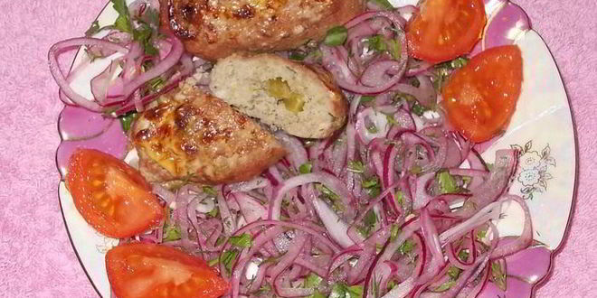 Рецепт пятнашек из маринованного мяса с зеленым горошком