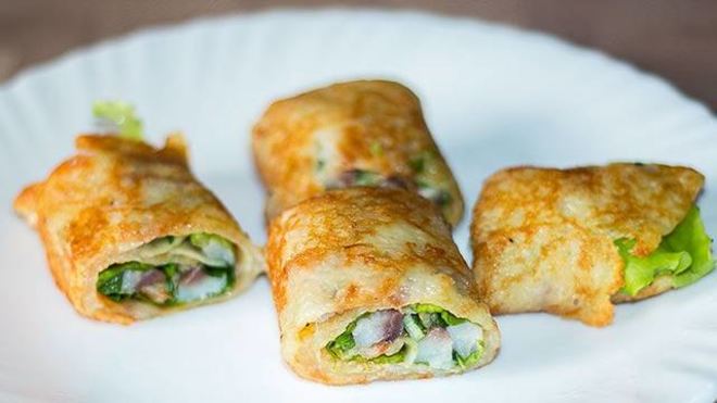 Рецепт Картофельных роллов с сельдью и огурцом