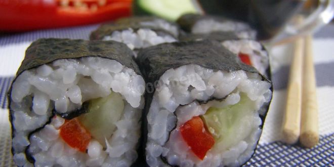 Рецепт постных роллов с огурцом