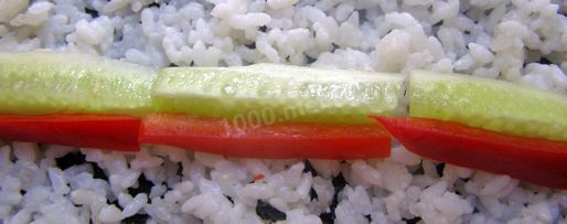 Шаг 6: постных роллов с огурцом