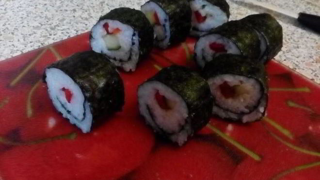 Рецепт Ролла с огурцом и перцем