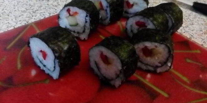 Рецепт ролла с огурцом и перцем