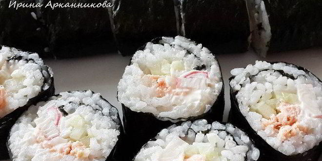 Рецепт роллов с крабовым мясом и семгой