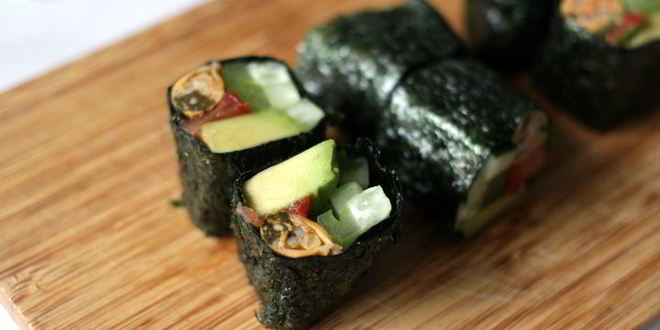 Рецепт роллов с мидиями и овощами